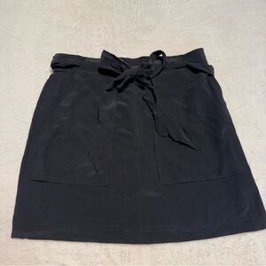 Madewell Lookout 100% silk Black Tie Waist Mini Skirt Elegant Black Skirt XS